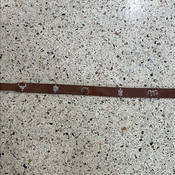 Canterbury brown leather western belt silver buckle 32 small s boho - Picture 8 of 8